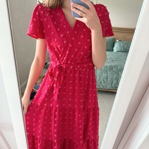 Bright Pink Wrap Dress